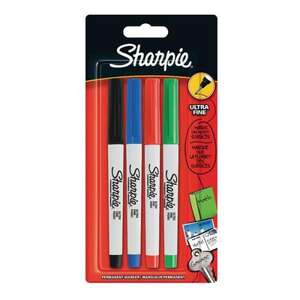 Sharpie - Sharpie Ultra Fine İnce Uç Standart Renk 4'lü Set