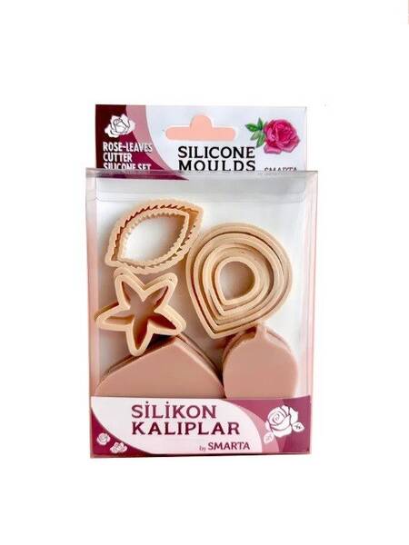 Smarta Silikon Kalıp Gül Kalıpları ve Yaprak Kesici Seti / Rose-Leaves Cutter Set - 1