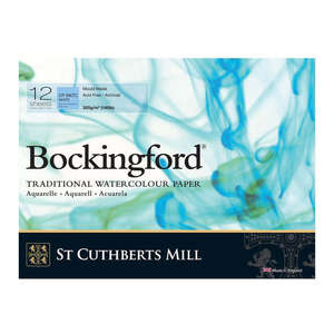 St Cuthberts Mill Bockingford Sulu Boya Defteri 300G/M² 360X260mm 12 Yaprak İnce Doku Beyaz - St Cuthberts Mill