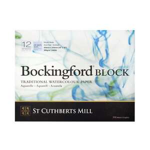 St Cuthberts Mill Bockingford Sulu Boya Defteri 300G/M² 410X310mm 12 Yaprak Dokusuz Beyaz - St Cuthberts Mill