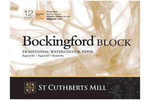 St Cuthberts Mill Bockingford Sulu Boya Defteri 300G/M² 410X310mm 12 Yaprak Kalın Doku Beyaz - St Cuthberts Mill