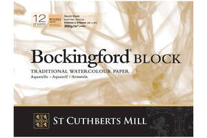 St Cuthberts Mill - St Cuthberts Mill Bockingford Sulu Boya Defteri 300G/M² 410X310mm 12 Yaprak Kalın Doku Beyaz