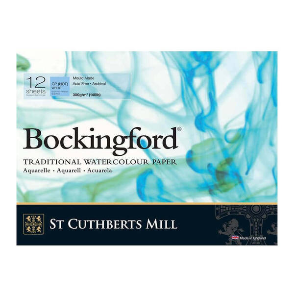 St Cuthberts Mill Bockingford Sulu Boya Defteri 300G/M² 360X260mm 12 Yaprak İnce Doku Beyaz - 1