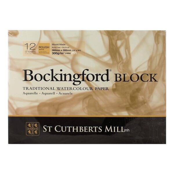 St Cuthberts Mill Bockingford Sulu Boya Defteri 300g/m² 360X260mm Kalın Doku Beyaz - 1