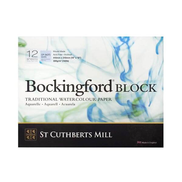 St Cuthberts Mill Bockingford Sulu Boya Defteri 300G/M² 410X310mm 12 Yaprak Dokusuz Beyaz
