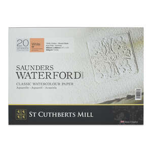 St Cuthberts Mill - St Cuthberts Mill Saunders Waterford Sulu Boya Defteri 300G/M² 360X260mm 20 Yaprak Dokusuz Beyaz