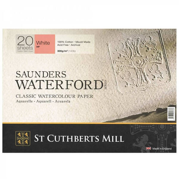 St Cuthberts Mill Saunders Waterford Sulu Boya Defteri 300G/M² 310X210mm 20 Yaprak Dokusuz Beyaz - 1