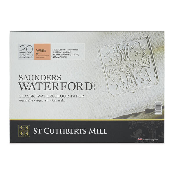 St Cuthberts Mill Saunders Waterford Sulu Boya Defteri 300G/M² 360X260mm 20 Yaprak Dokusuz Beyaz