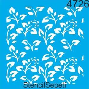 Stencil Sepeti - Stencil Sepeti Stencil 20X20 Kod:4726 Yapraklı Desen