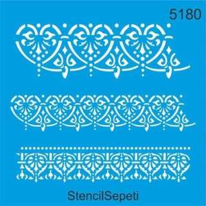 Stencil Sepeti - Stencil Sepeti Stencil 20X20 Kod:5180 Kenar Desenleri