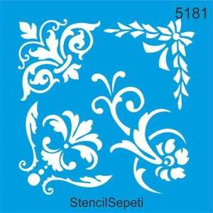 Stencil Sepeti - Stencil Sepeti Stencil 20X20 Kod:5181 Köşe Desenleri