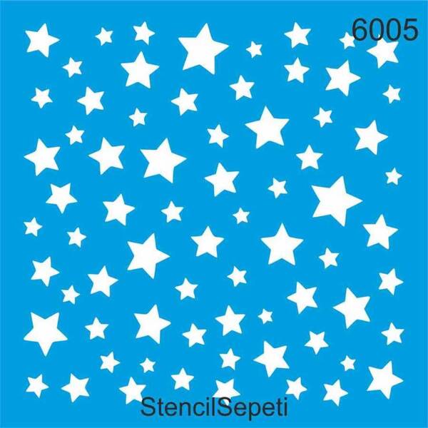Stencil Sepeti Stencil 20X20 Kod:6005 Yıldızlar