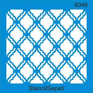 Stencil Sepeti - Stencil Sepeti Stencil 40X40 Kod:6046 Geometrik Fas Deseni