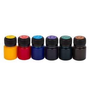 St.Petersburg Acrylic Colours For Stained-Glass Set Decola 6 Colours İn 20 Ml Jars, Cardboard Box - Thumbnail