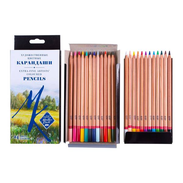 St.Petersburg Extra Fine Artists Coloured Pencils Master Class, 24 Colours, Carton Box