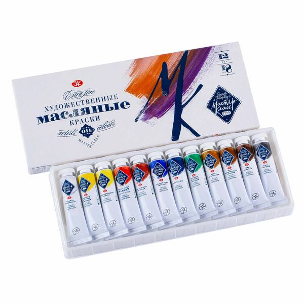 St.Petersburg Oil Artists Colours Set Master Class 12 Colours in 18 Ml Tubes, Karton