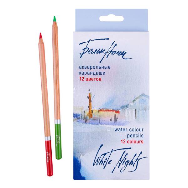 St.Petersburg Watercolour Pencils White Nights, 12 Colours, Carton Box
