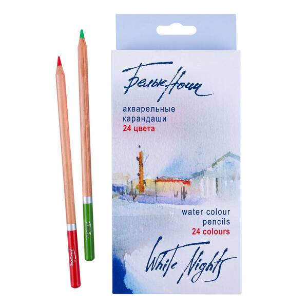St.Petersburg Watercolour Pencils White Nights, 24 Colours, Carton Box