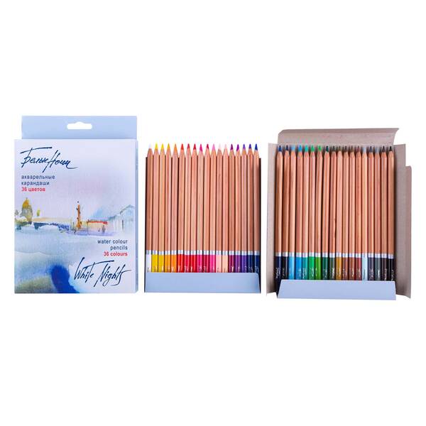 St.Petersburg Watercolour Pencils White Nights, 36 Colours, Carton Box