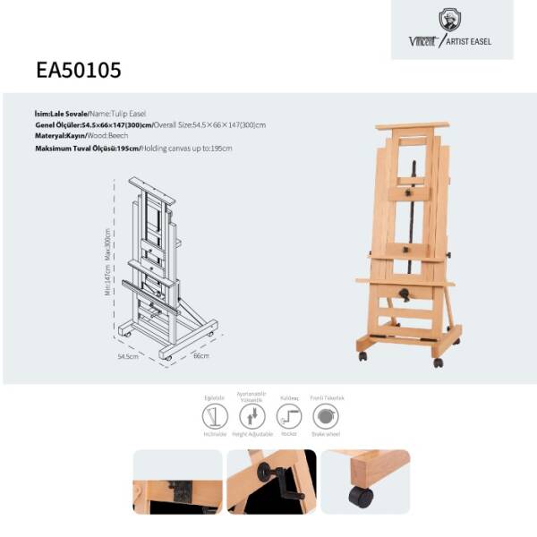 TULIP/LALE EA50105 STUDIO EASEL - 3