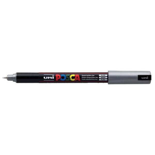 Uni Posca PC-1MR Ultra Fine Marker 0.7 mm Silver - 1
