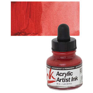 Vallejo - Vallejo Acrylic Artist Ink Sıvı Akrilik 30ml Carmine Red