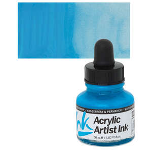 Vallejo Acrylic Artist Ink Sıvı Akrilik 30ml Light Blue - Thumbnail