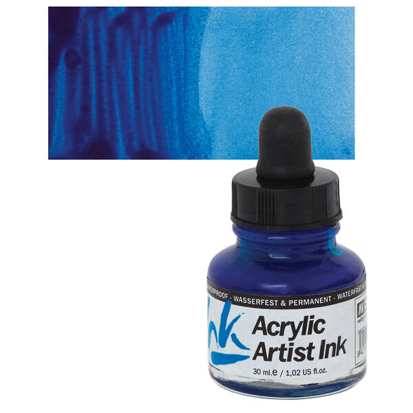 Vallejo Acrylic Artist Ink Sıvı Akrilik 30ml Primary Blue - 1