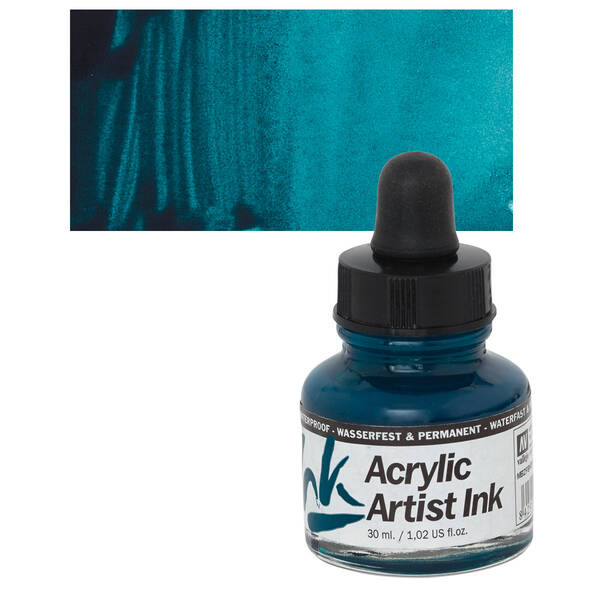 Vallejo Acrylic Artist Ink Sıvı Akrilik 30ml Turquoise - 1