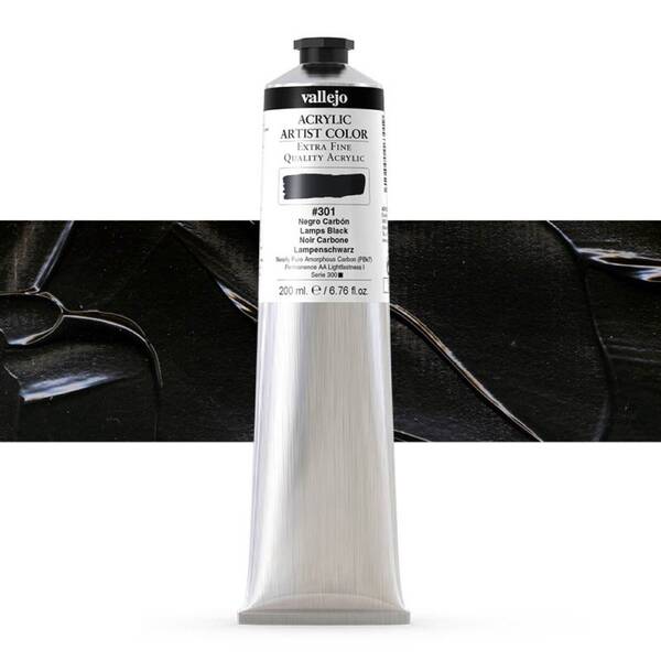Vallejo Artist Akrilik Boya 200Ml Seri 1 301 Lamp Black - 1