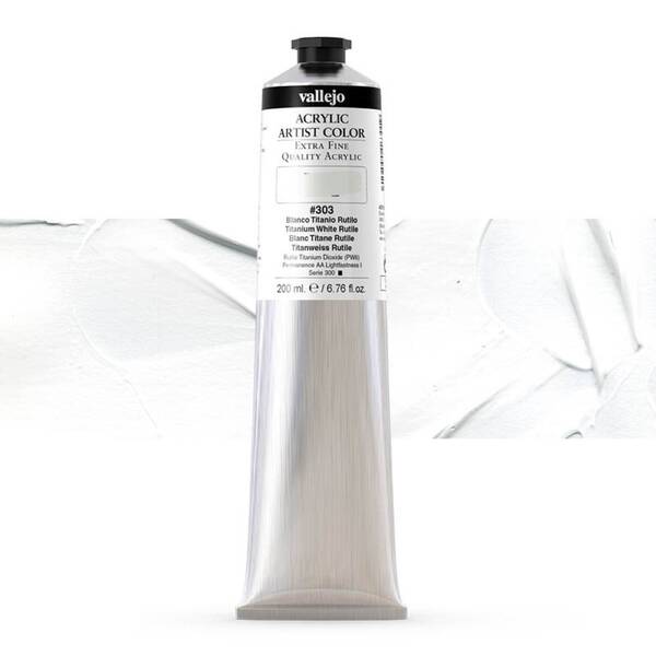Vallejo Artist Akrilik Boya 200Ml Seri 1 303 Titanium White Rutile - 1