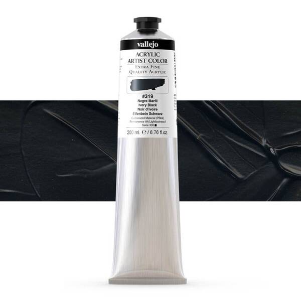 Vallejo Artist Akrilik Boya 200Ml Seri 1 319 Ivory Black - 1
