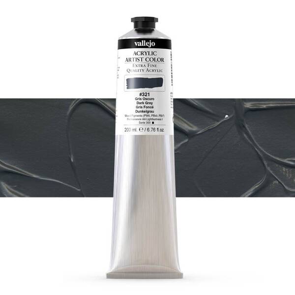Vallejo Artist Akrilik Boya 200Ml Seri 1 321 Dark Grey - 1
