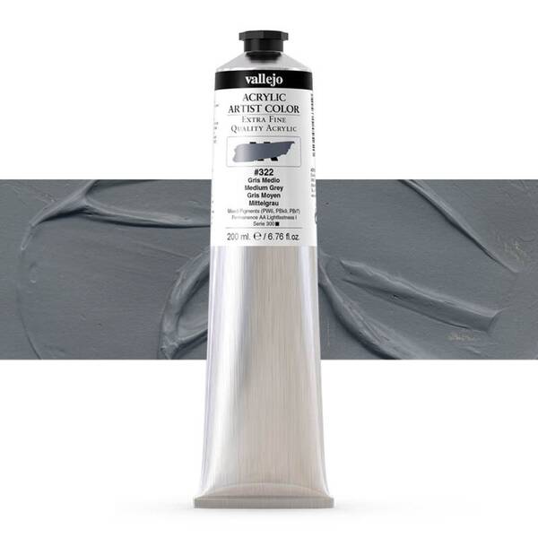 Vallejo Artist Akrilik Boya 200Ml Seri 1 322 Medium Grey - 3