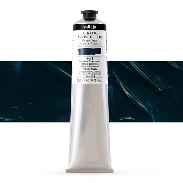 Vallejo Artist Akrilik Boya 200Ml Seri 2 418 Phthalo Turquoise - 1