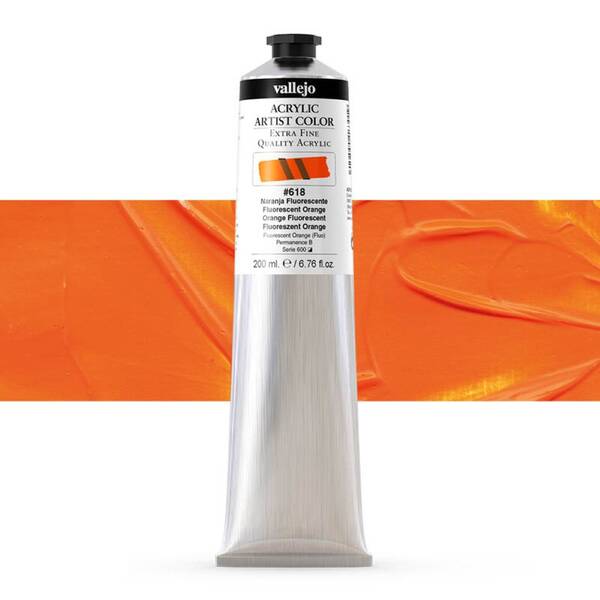 Vallejo Artist Akrilik Boya 200Ml Seri 4 618 Fluorescent Orange - 1