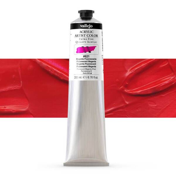 Vallejo Artist Akrilik Boya 200Ml Seri 4 621 Fluorescent Magenta - 1