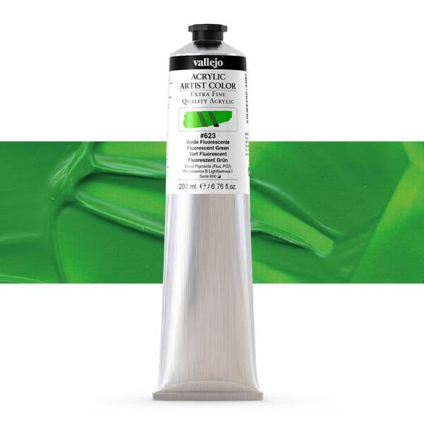 Vallejo Artist Akrilik Boya 200Ml Seri 4 623 Fluorescent Green - 1