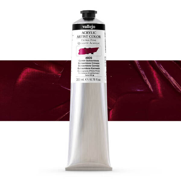Vallejo Artist Akrilik Boya 200Ml Seri 6 809 Quinacridone Crimson - 1