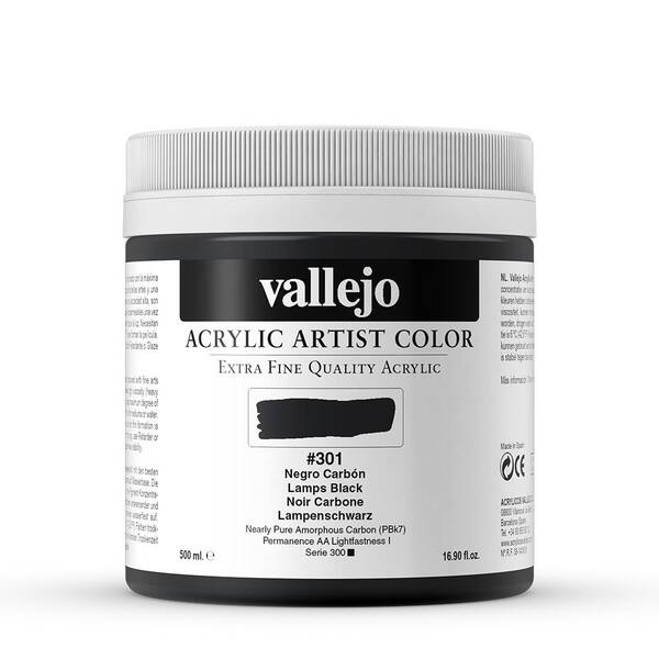 Vallejo Artist Akrilik Boya 500Ml Seri 1 301 Lamp Black - 3