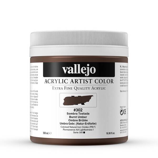 Vallejo Artist Akrilik Boya 500Ml Seri 1 302 Burnt Umber - 3