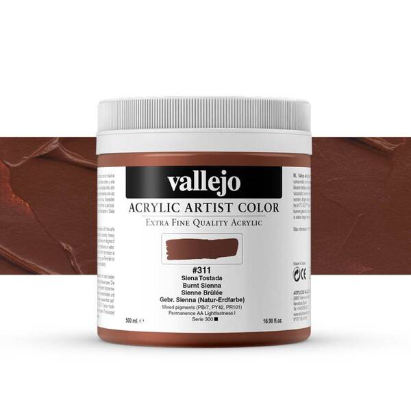 Vallejo Artist Akrilik Boya 500Ml Seri 1 311 Burnt Sienna - 1