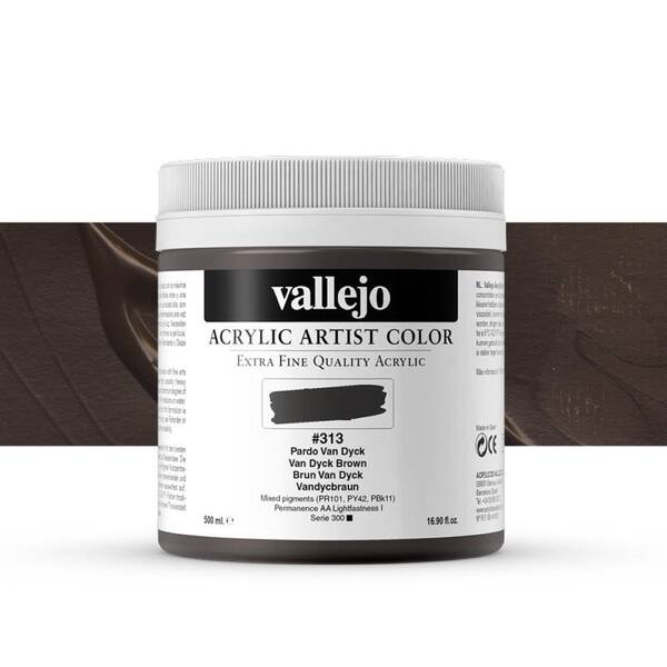 Vallejo Artist Akrilik Boya 500Ml Seri 1 313 Van Dyck Brown - 1