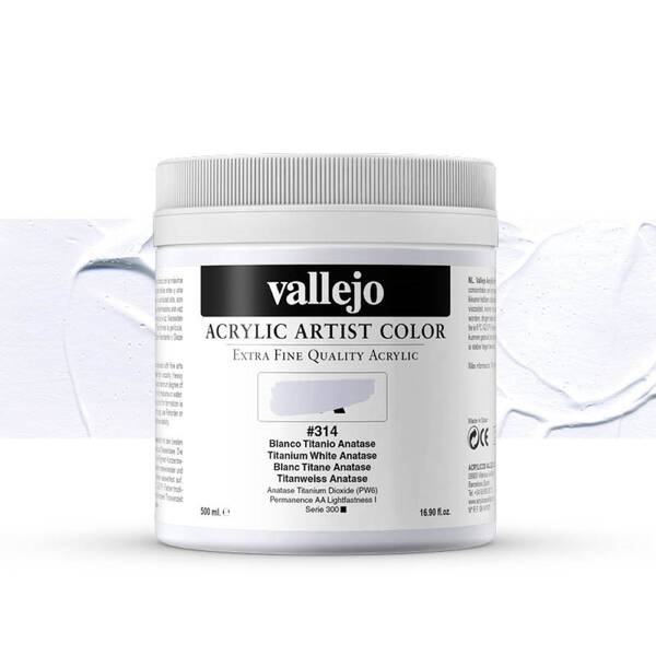 Vallejo Artist Akrilik Boya 500Ml Seri 1 314 Titanium White - 1