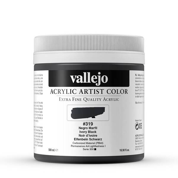 Vallejo Artist Akrilik Boya 500Ml Seri 1 319 Ivory Black - 3