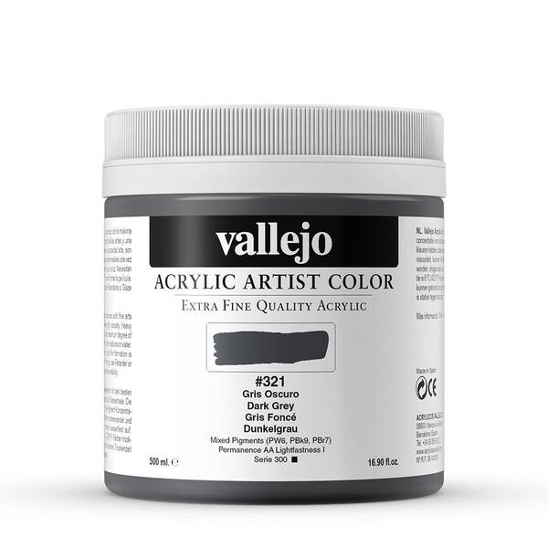 Vallejo Artist Akrilik Boya 500Ml Seri 1 321 Dark Grey - 3