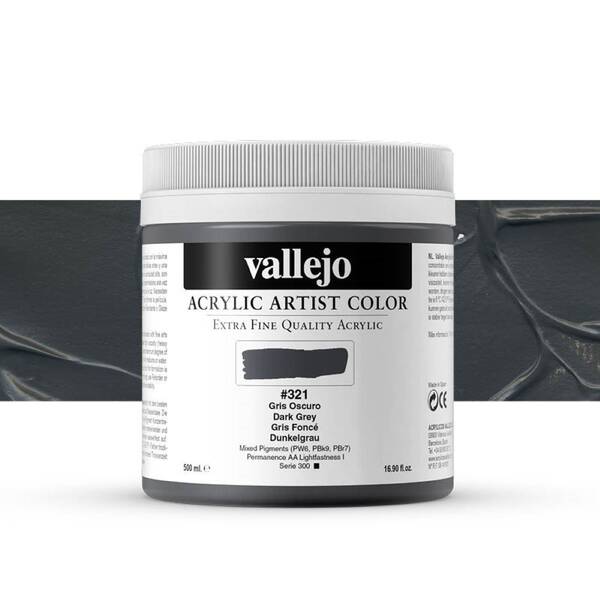 Vallejo Artist Akrilik Boya 500Ml Seri 1 321 Dark Grey - 1