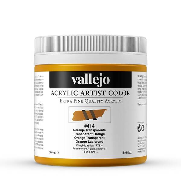 Vallejo Artist Akrilik Boya 500Ml Seri 2 414 Transparent Orange - 3
