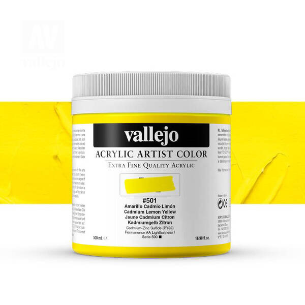 Vallejo Artist Akrilik Boya 500Ml Seri 3 501 Cadmium Lemon Yellow - 1