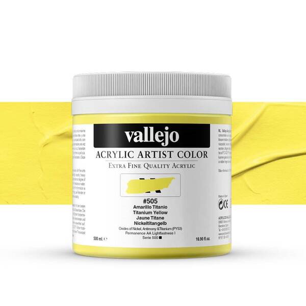 Vallejo Artist Akrilik Boya 500Ml Seri 3 505 Titanium Yellow - 1